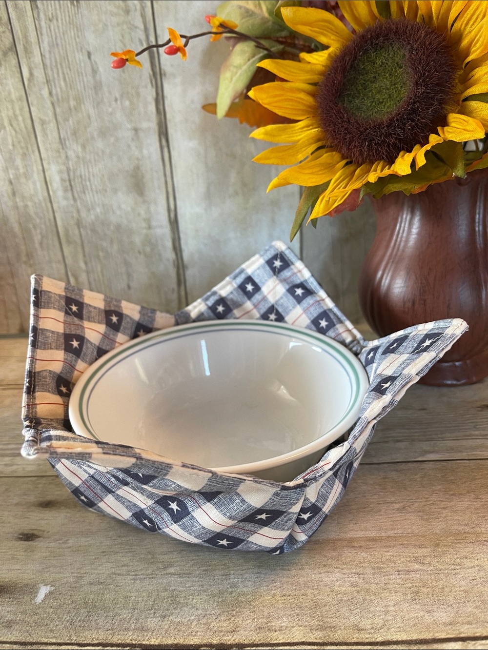 Microwave Bowl Cozy Patriotic Reversible All Cotton Bowl Veterans